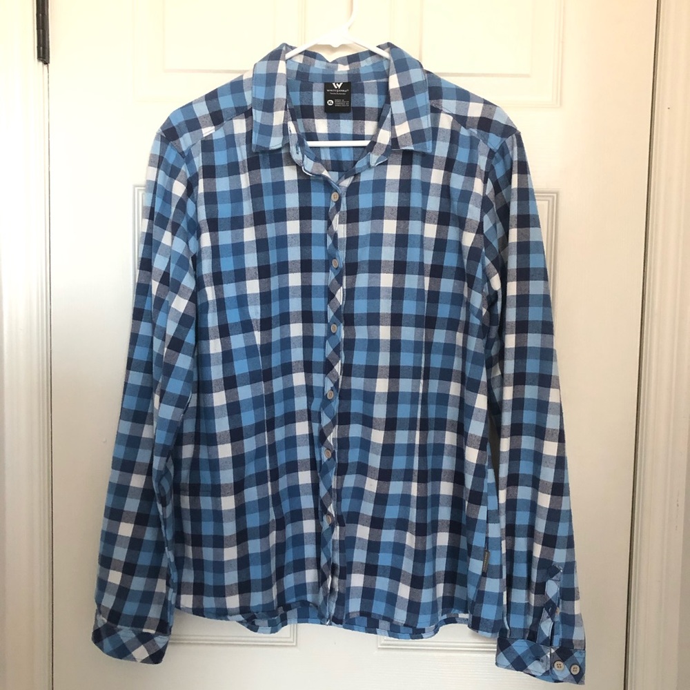 Flannel blue checkered long sleeve